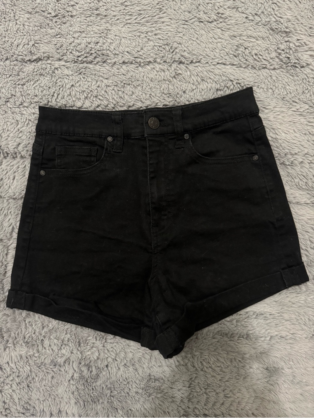 Celebrity Pink Black Snap-Waist Jean Shorts